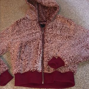 Love Tree Fuzzy Cropped Hoodie